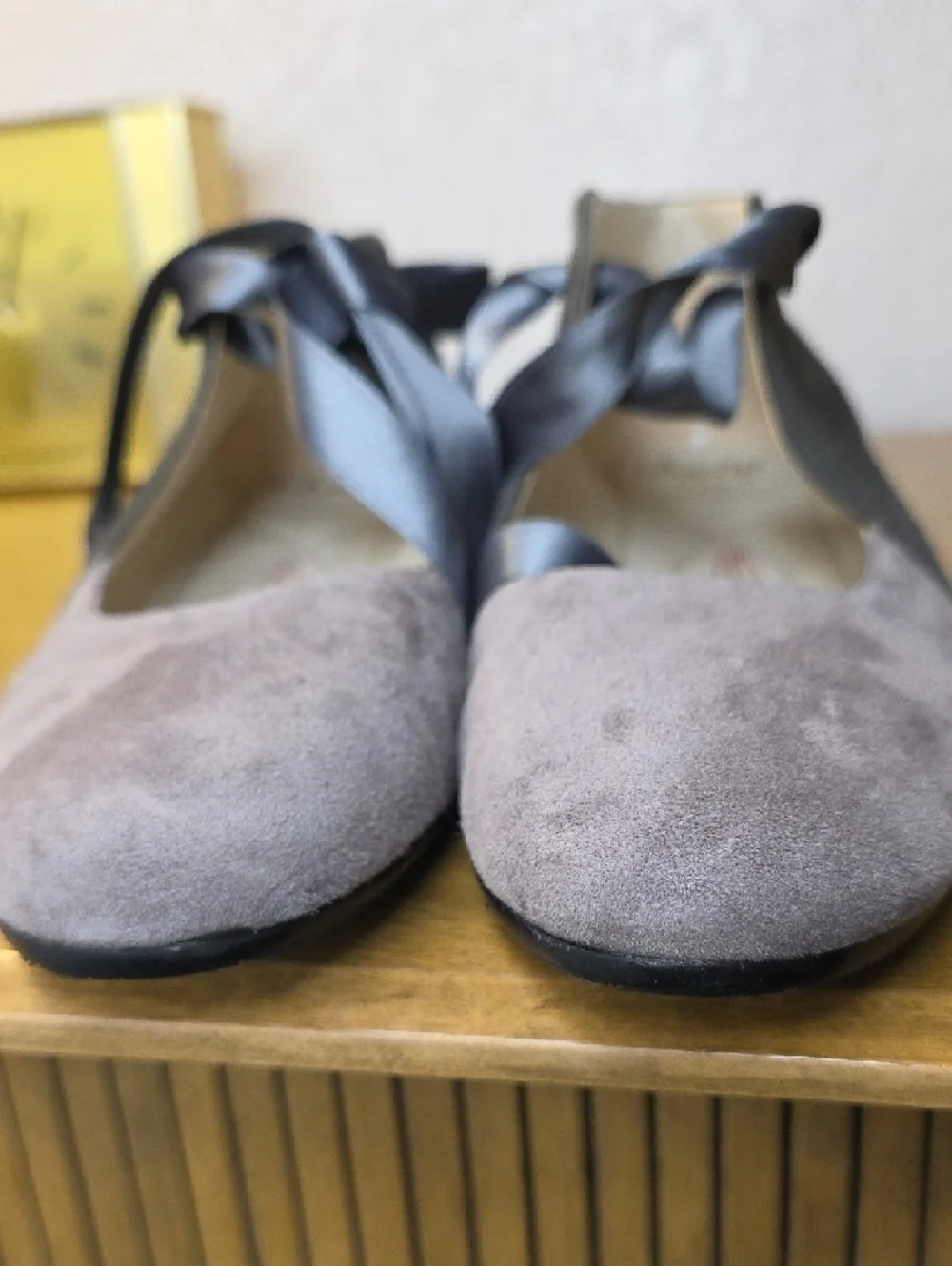 Amalfi Two-Tone Gray & Charcoal Suede Satin Lace-Up Flats